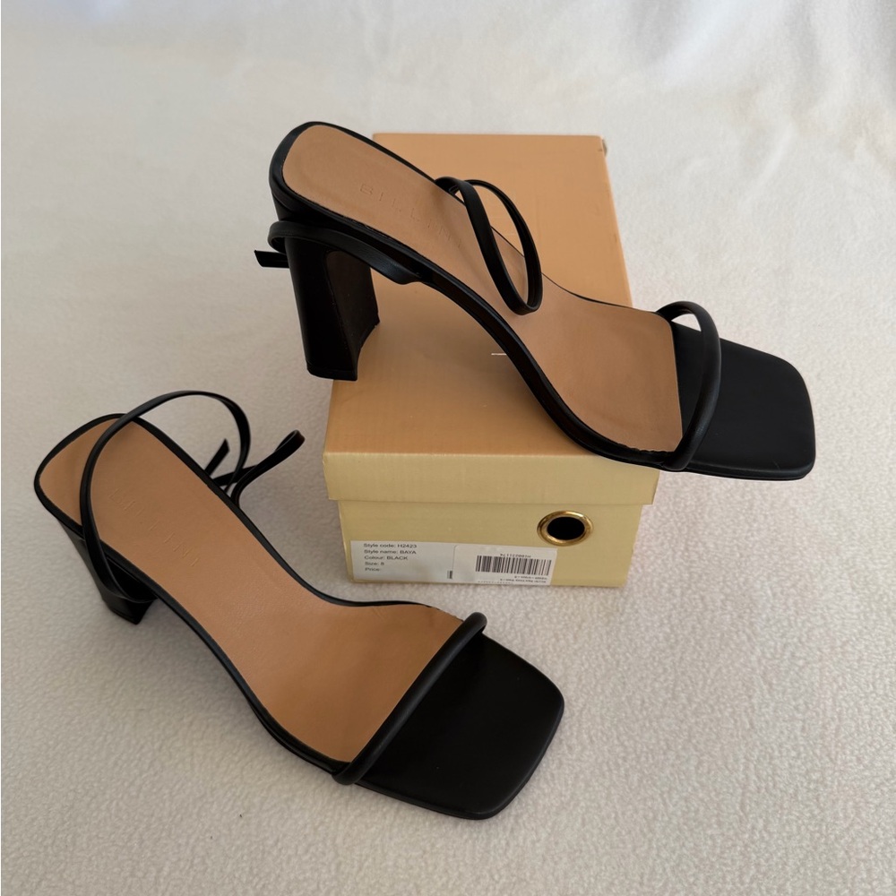 Billini Baya in Black Strappy Block Heel Sandals - Women